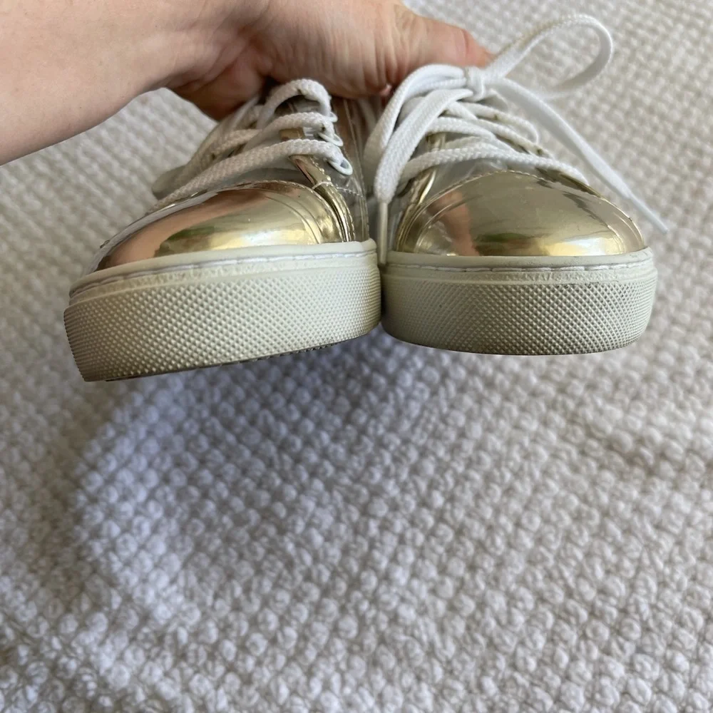 Here/now Jess platform clear and gold sneakers